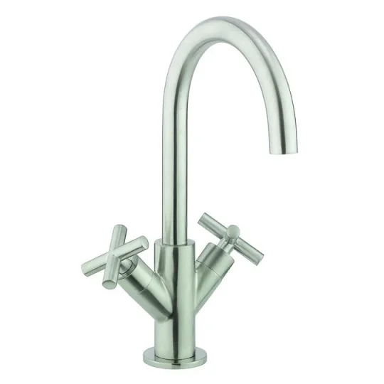 Crosswater Mpro Crosshead Basin Mono Brushed Nickel detail view - Image 1