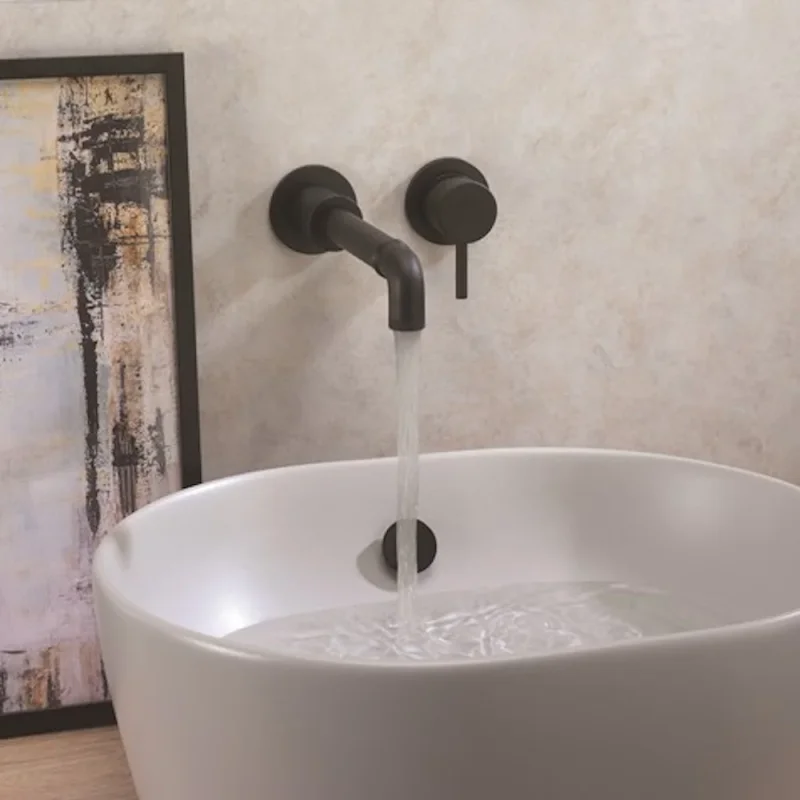 Crosswater Mpro Industrial 2 Hole Basin Set Carbon Black detail view - Image 2