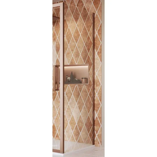 Crosswater Asura 8mm Side Panel 800 For Infold Door Brushed Bronze detail view - Image 1