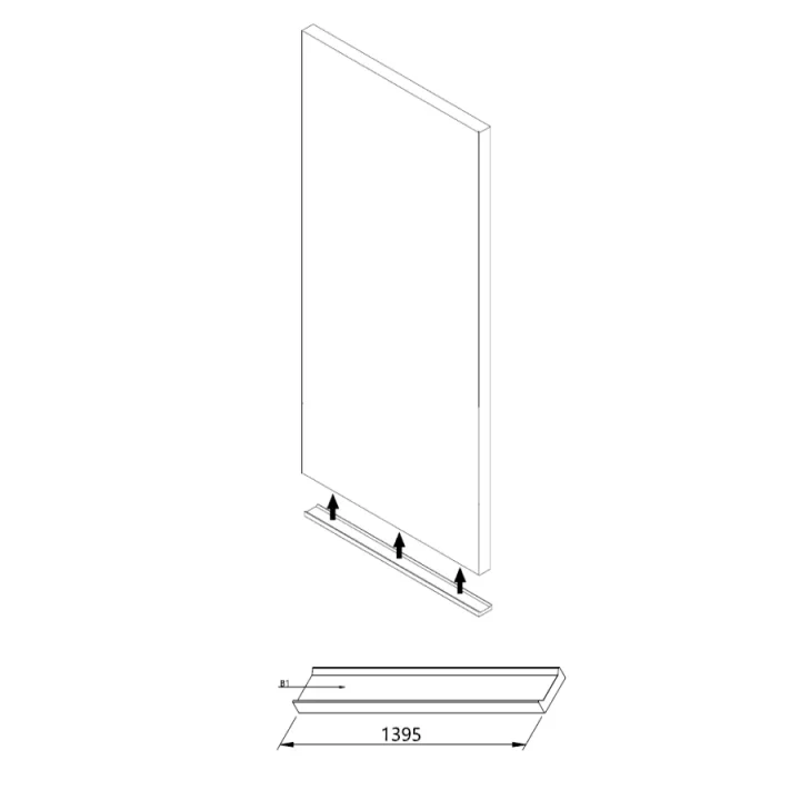 Crosswater Gallery 10 Bottom Seal 1400x10mm detail view - Image 2