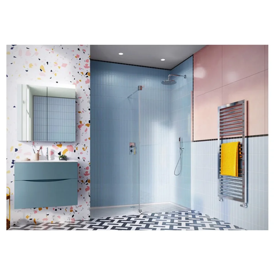 Crosswater Design 8 8mm Deflector Panel 300mm Silver Hinge detail view - Image 1