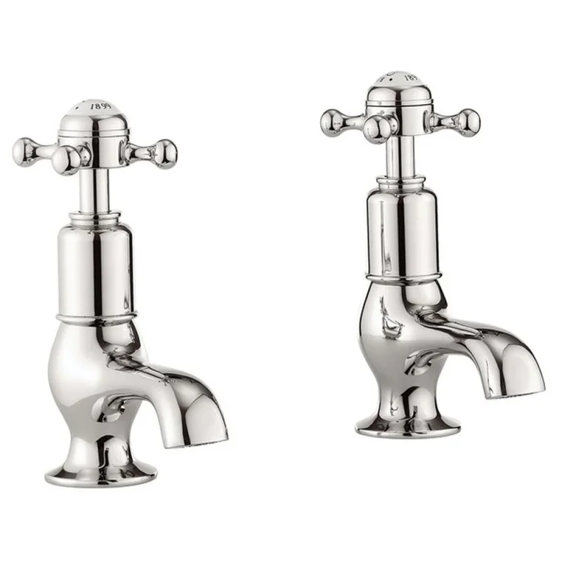 Crosswater Belgravia Traditional Crosshead Cloakroom Basin Taps without Waste Nickel detail view - Image 1