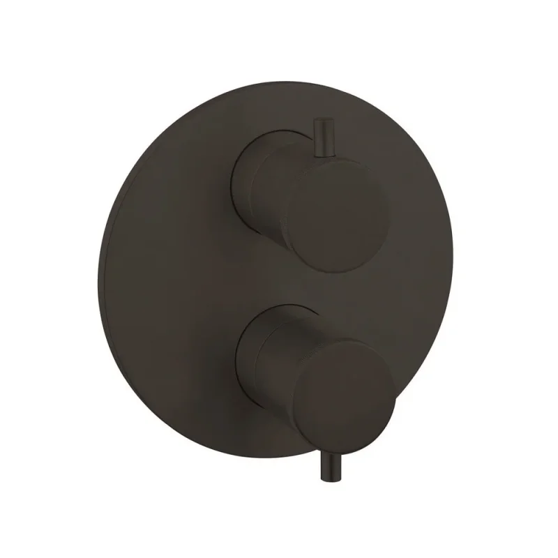 Crosswater MPRO Industrial Crossbox 3 Outlet Trimset & Handles Carbon Black detail view - Image 1