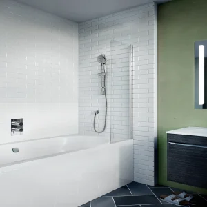 Crosswater Kai 6 Single Mini Bath Screen 350 Silver