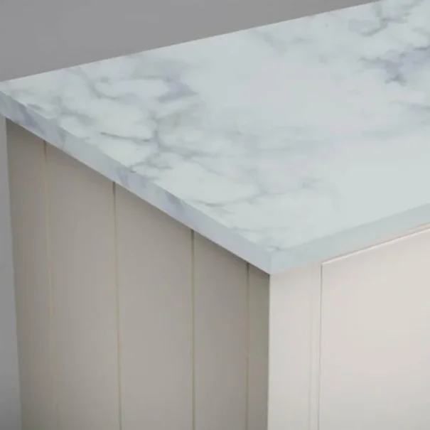 Roper Rhodes 1280mm Standard Depth Solid Surface Worktop - Carrara detail view - Image 1