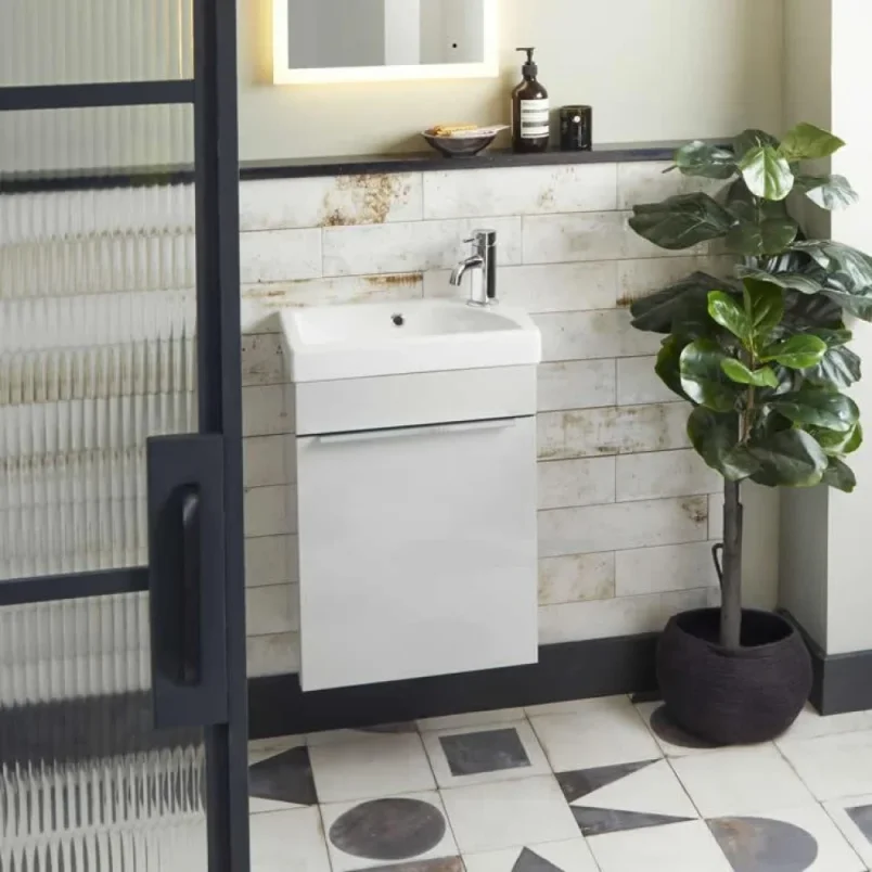 Roper Rhodes 450mm Esta Wall Mounted Unit - Light Grey detail view - Image 3