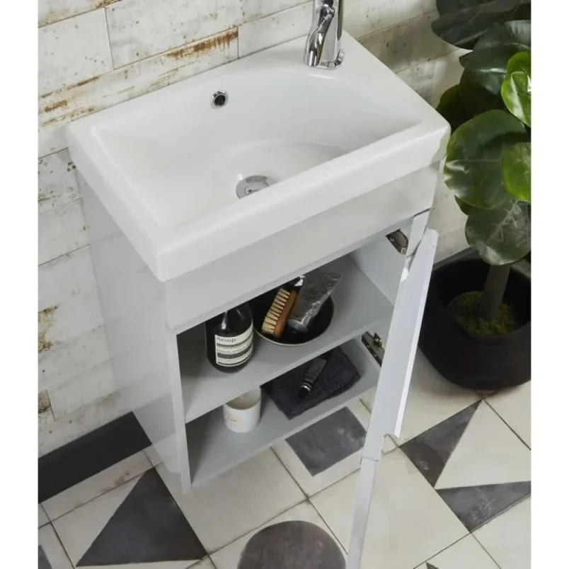 Roper Rhodes 450mm Esta Wall Mounted Unit - Light Grey detail view - Image 4