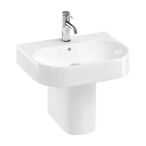 Britton Round Front Semi Pedestal Gloss White