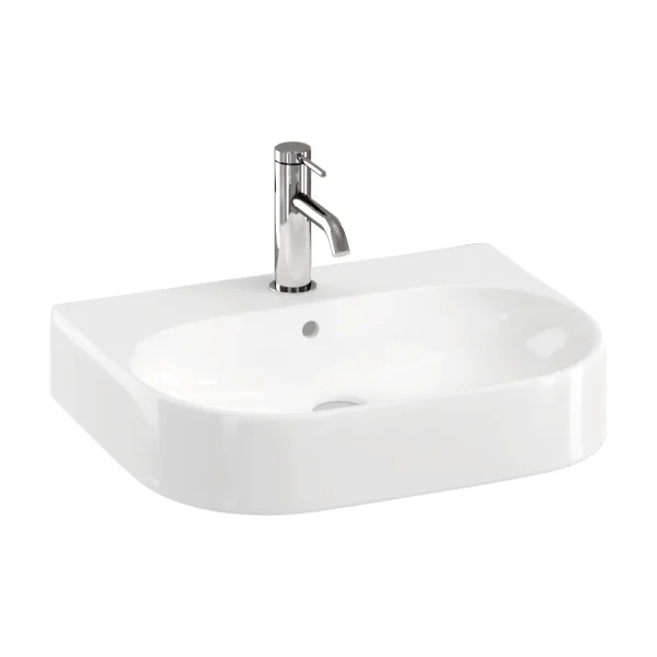 Britton Trim Basin 500mm 1 Tap Hole Gloss White