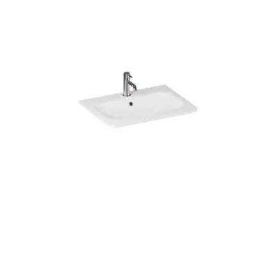 Britton Camberwell 600mm Basin 1 Tap Hole White detail view - Image 1