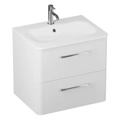 Britton Camberwell 600mm Basin 1 Tap Hole White detail view - Image 2