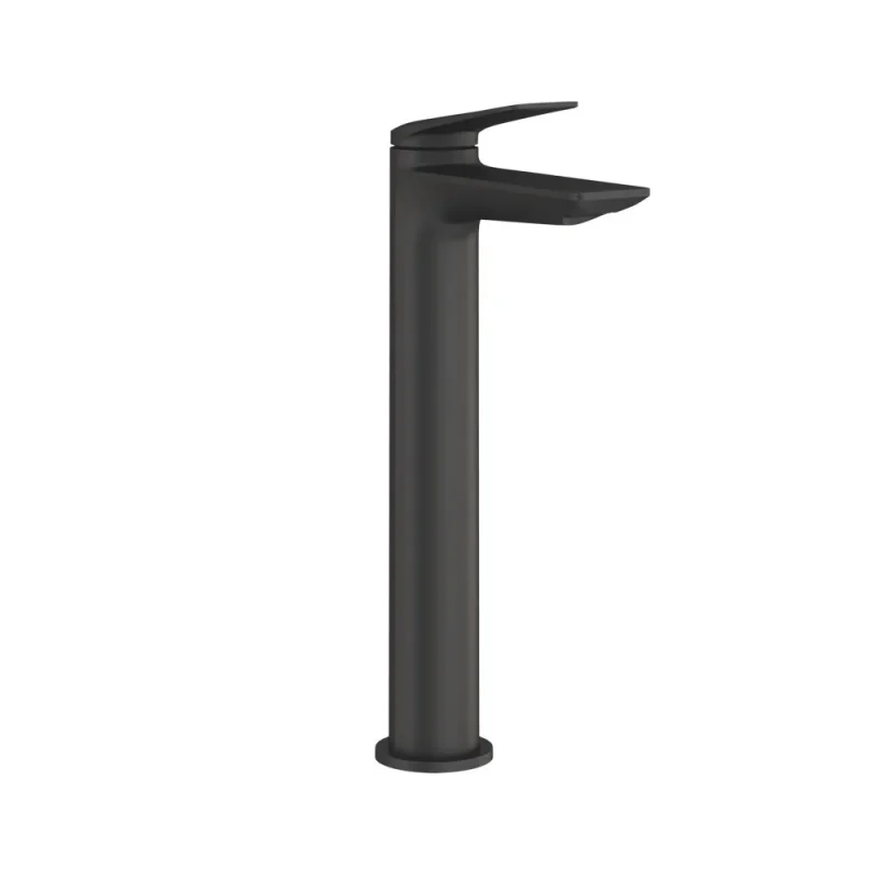 Britton Greenwich Tall Mono Basin Mixer Matt Black detail view - Image 1