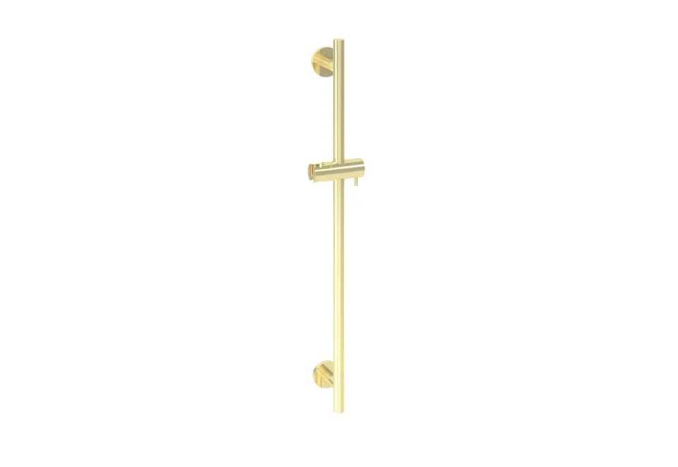 Saneux Cos Round Shower Slider Rail - Brushed Brass detail view - Image 1