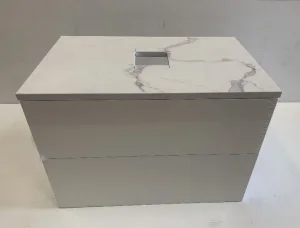 Saneux Austen 72cm 2 Drawer Wall Mounted Unit - Matte White