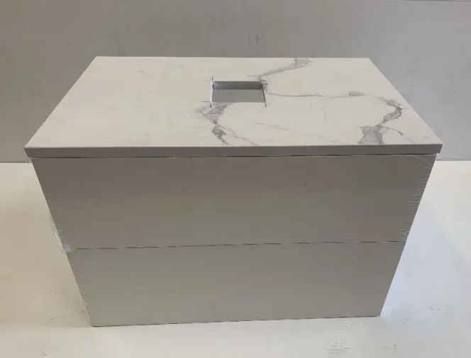 Saneux Austen 72cm 2 Drawer Wall Mounted Unit - Matte White detail view - Image 1