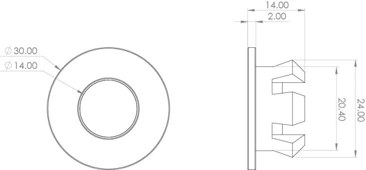 Saneux Overflow Cover - Brushed Nickel detail view - Image 2