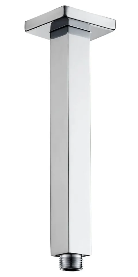 Saneux Tooga 200mm Square Ceiling Mounted Shower Arm - Chrome detail view - Image 1
