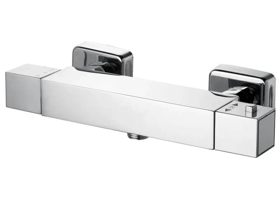Saneux Tooga 2 Way Thermostatic Bar Valve - Chrome detail view - Image 1