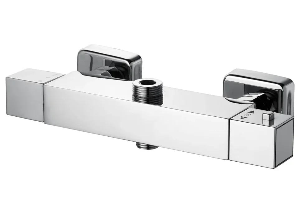 Saneux Tooga 1 Way Thermostatic Bar Valve - Chrome detail view - Image 1