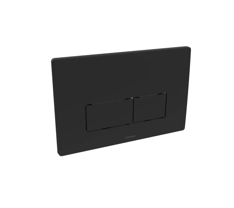 Saneux Flushe 2.0 Square Flush Plate - Matte Black detail view - Image 1