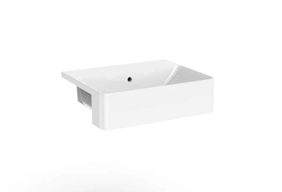 Saneux Sienna 50x40cm Square Semi-recessed Washbasin 1th detail view - Image 1