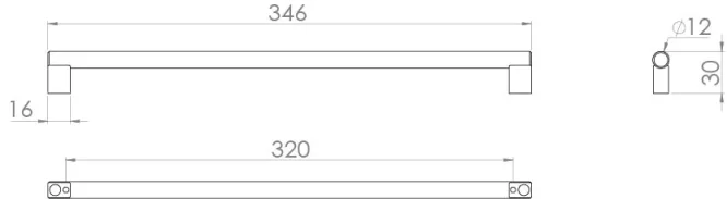 Saneux Madrid 346mm Knurled Handle - Stainless Steel Brushed Brass - 320mm Centres detail view - Image 2