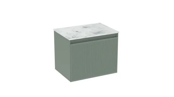 Saneux Monument 50cm 1 Drawer Wall Mounted Unit - Matte Sage