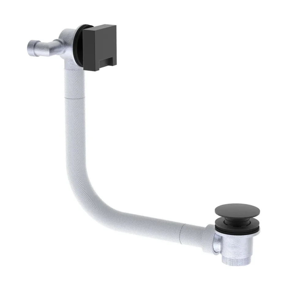 Saneux Tooga Easy Clean Bath Filler Overflow & Clicker Waste - Matte Black detail view - Image 1