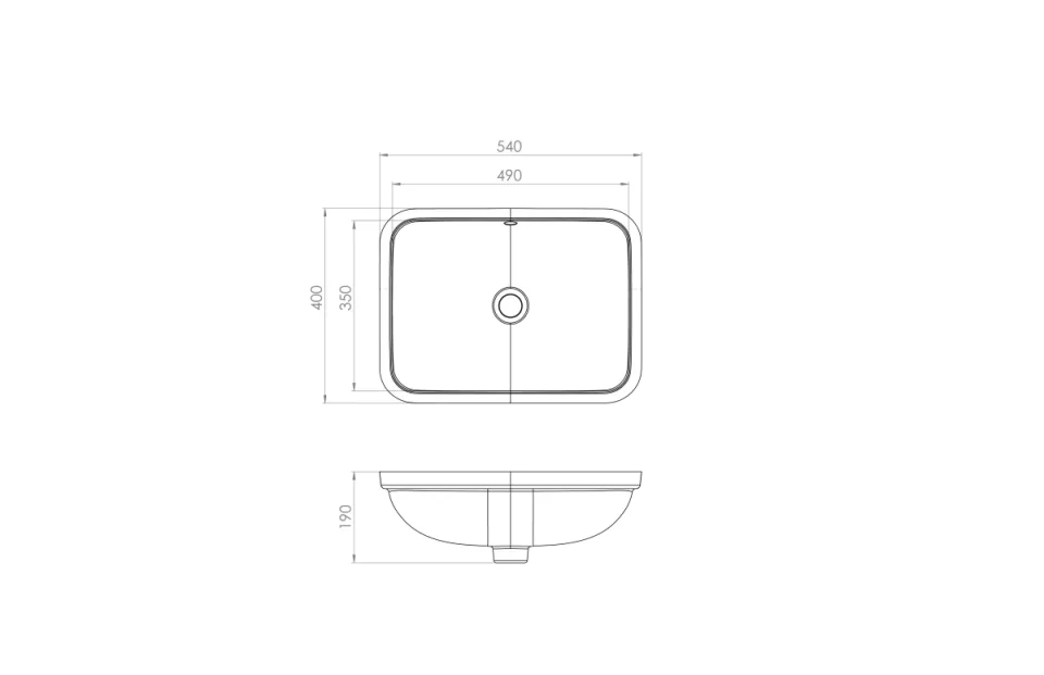 Saneux Sienna 55x40cm Undermount Washbasin - Gloss White detail view - Image 2