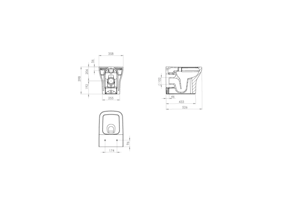 Saneux Indigo Back To Wall Wc Pan - Rimless detail view - Image 3
