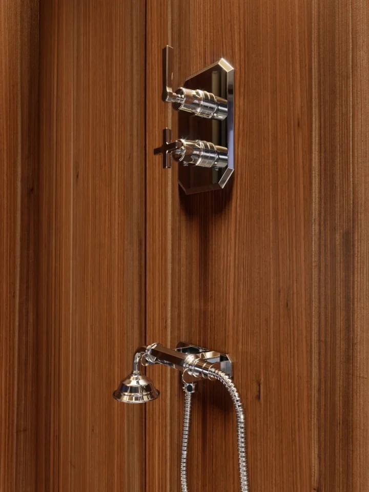 Saneux Cromwell 2 Way Thermostatic Shower Valve Kit With Lever Handles - Chrome detail view - Image 3
