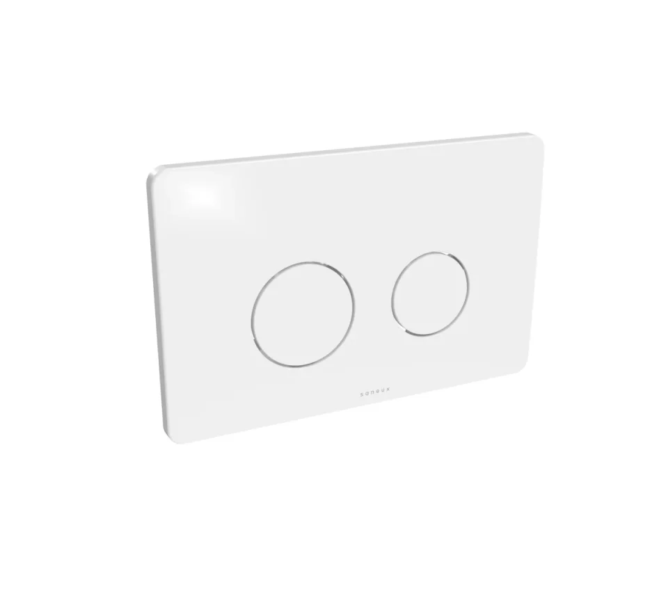 Saneux Flushe 2.0 Dot Flush Plate - Gloss White detail view - Image 1
