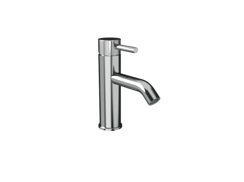 Saneux Cos Basin Mixer With Knurled Handle - Chrome detail view - Image 1