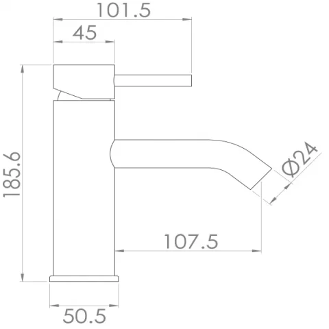 Saneux Cos Basin Mixer With Knurled Handle - Chrome detail view - Image 2
