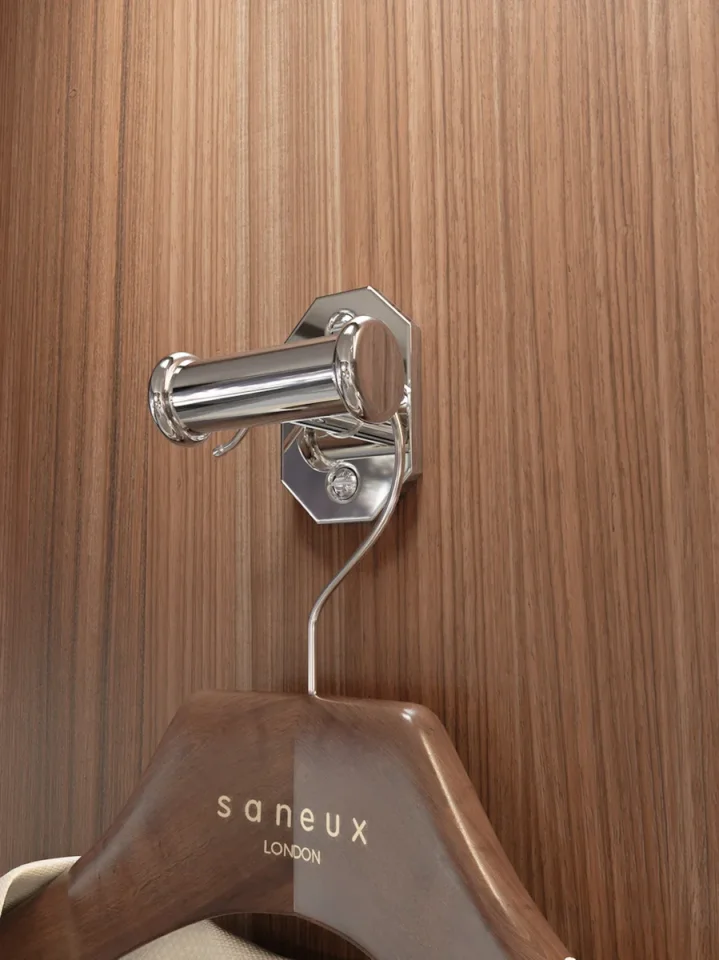 Saneux Cromwell Double Robe Hook - Chrome detail view - Image 3