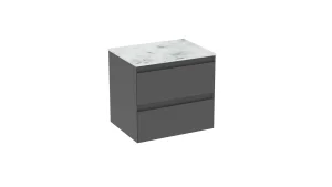 Saneux Uni 60cm 2 Drawer Wall Mounted Unit - Matte Anthracite