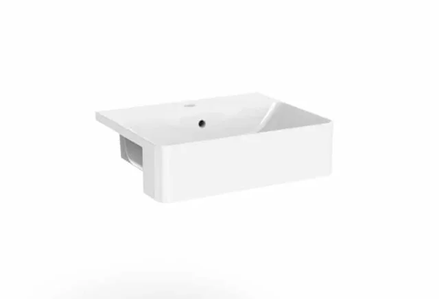 Saneux Uni 50x40cm Semi-recessed Washbasin 1th detail view - Image 1