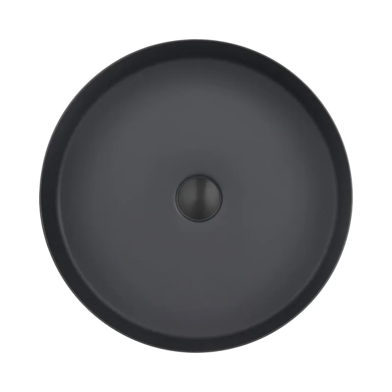 Just Taps Vos Matt Black Grade 316 Stainless Steel Counter Top Basin detail view - Image 1