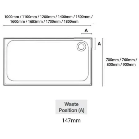 Merlyn Touchstone Slip Resistant Rectangular Tray 1100 X 800mm detail view - Image 3
