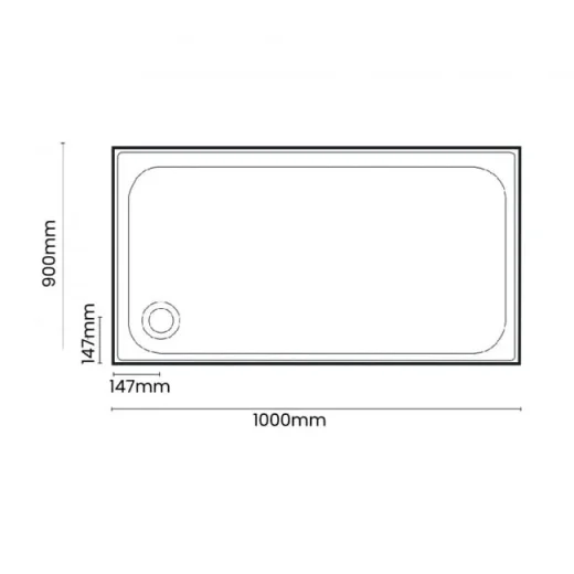Merlyn Touchstone Slip Resistant Rectangular Tray 1000 X 900mm detail view - Image 3