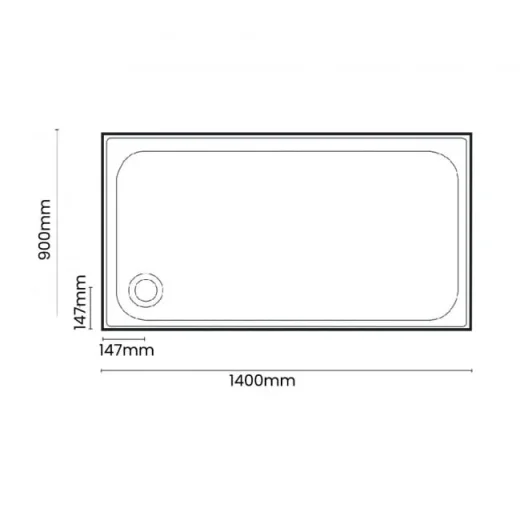 Merlyn Touchstone Slip Resistant Rectangular Tray 1400 X 900mm detail view - Image 2
