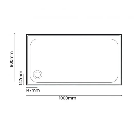 Merlyn Touchstone Slip Resistant Rectangular Tray 1000 X 800mm detail view - Image 3