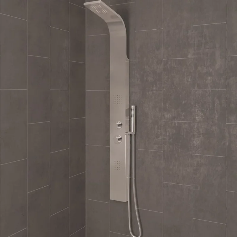 Eastbrook Conway V2 Shower Panel Stainless Steel detail view - Image 1