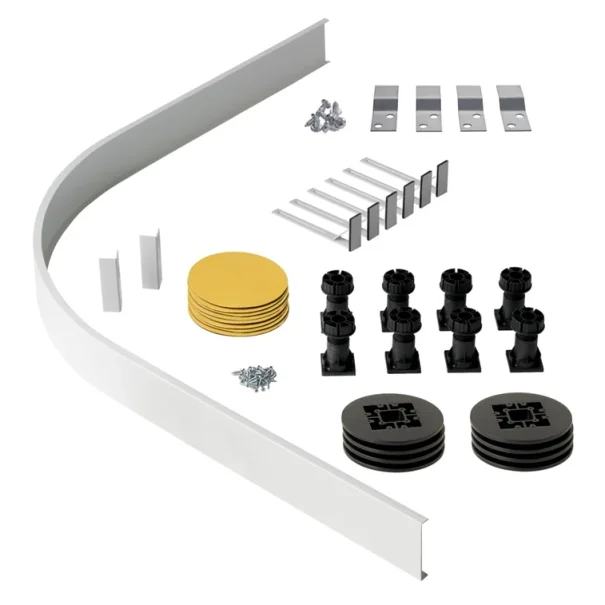 Eastbrook Volente Legs & Panel Quad Trays Up To 1200 X 1000 White detail view - Image 1