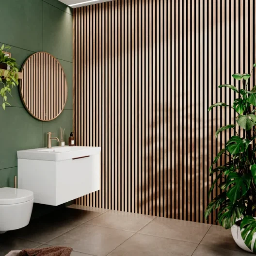 Abacus Slatwall Oak And Black Wall Panel Pack 2400 X 170 X 19mm (Per Piece) (3 Pack) (1.2msq) detail view - Image 4