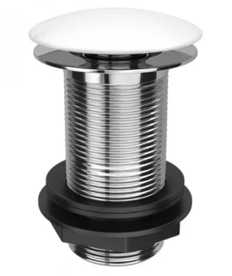 Por Elain Click Clack Basin Unslotted Waste In White product image - Image 1