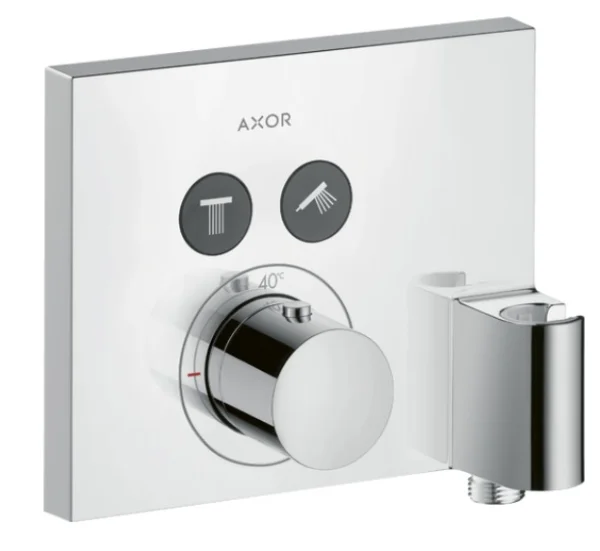 Axor Showerselect Thermostatic Mixer Square For Concealed Installation For 2 Outlets With Wall Outlet And Shower Holder Chrome