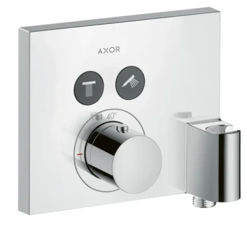 Axor Showerselect Thermostatic Mixer Square For Concealed Installation For 2 Outlets With Wall Outlet And Shower Holder Chrome product image - Image 2
