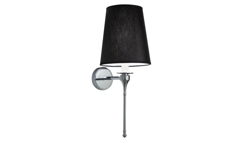 Imperial Pendant Light With A Tall Plain Black Chintz Shade Black Polished Nickel product image - Image 1