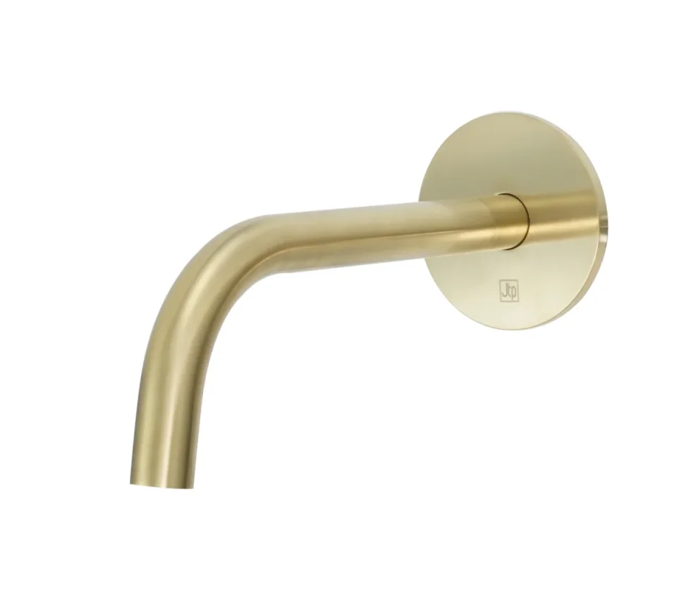 Just Taps Vos Slim Basin Spout 200mm Brushed Brass product image - Image 1
